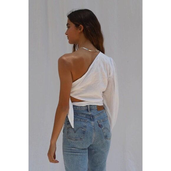 NWT FREE PEOPLE X JEN’S PIRATE BOOTY Sz M GRAFFITI BRIDGE TOP IN WASHED BLACK - Picture 3 of 5